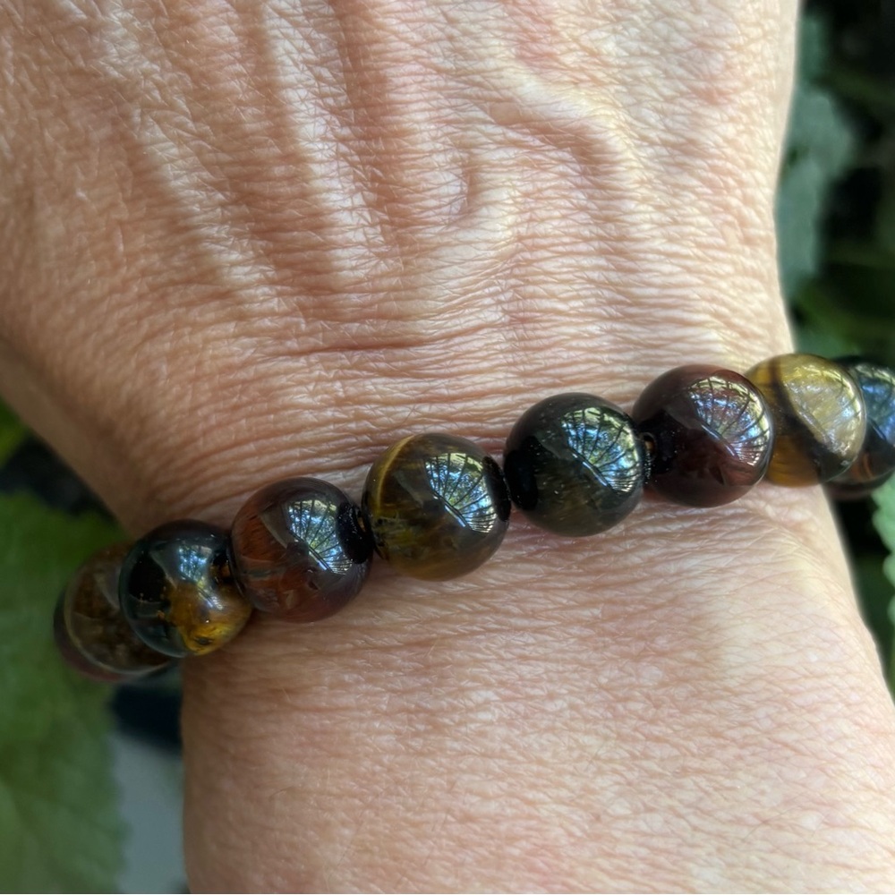 Tri-Colored Tigers Eye Handmade Bracelet